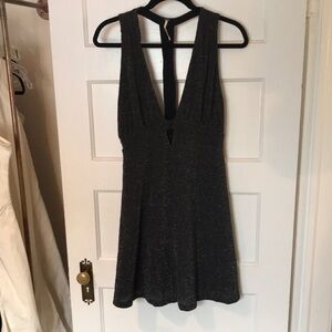 Black sparkle cut out Sleeveless Dress